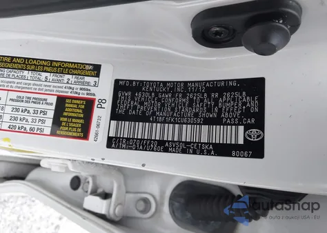 2012 Toyota Camry Se Limited Edition z USA, uszkodzony, nr VIN 4T1BF1FK1CU630592